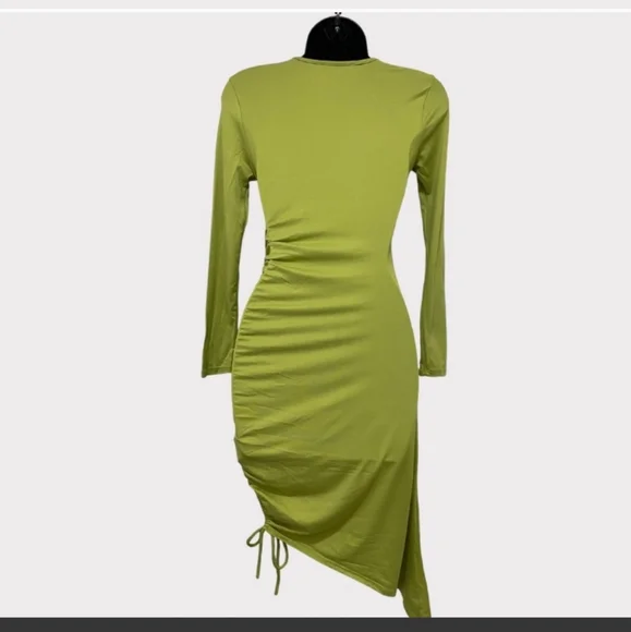 Final $8 Forever 21 "Ruched & Tied Hemline Dress" Sz. S Green. - Picture 5 of 6